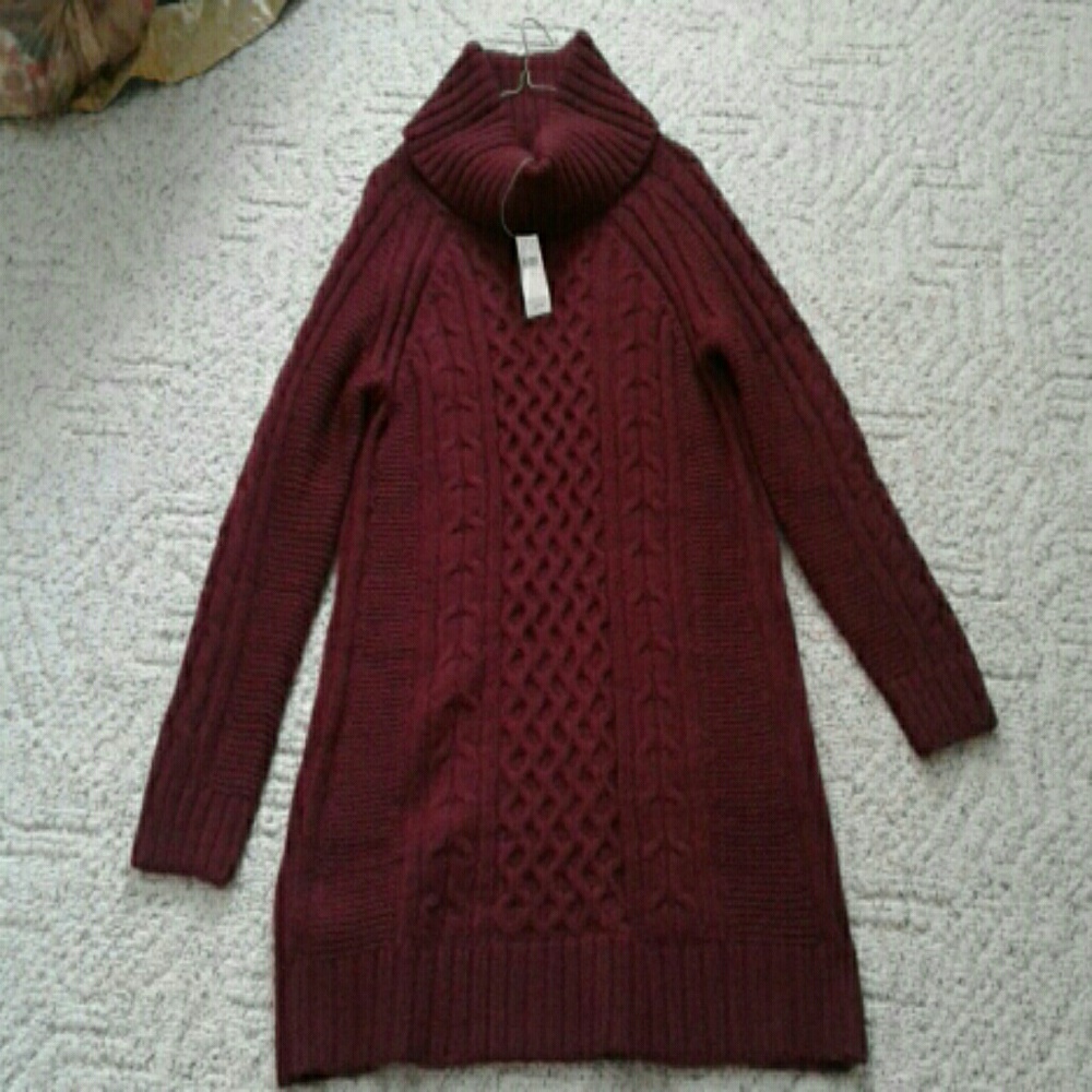 New Banana Republic Cowl Neck Sweater Dress Sz L